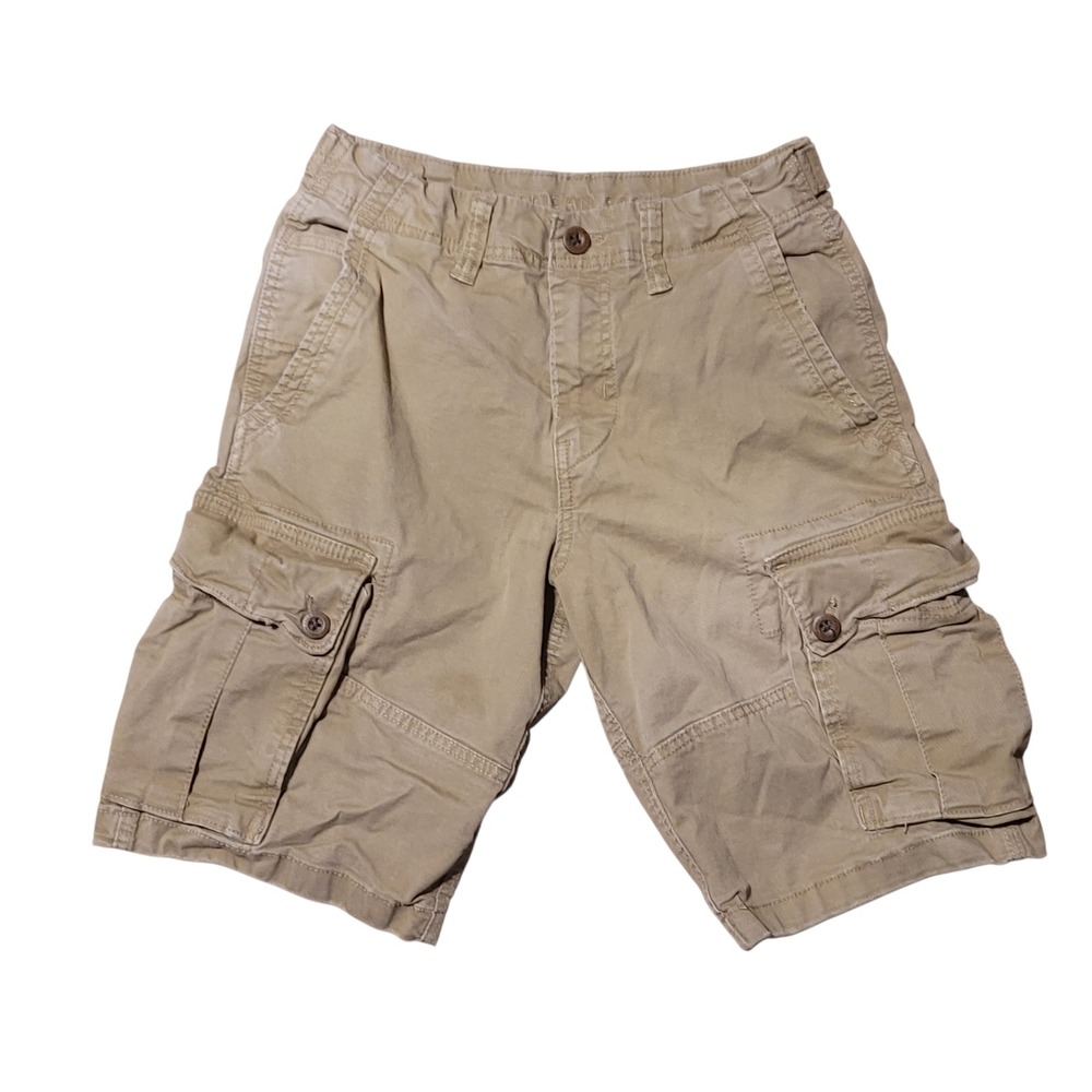 American Eagle Outfitters Men Flex Cargo Short Khaki Tan Size 28 Utility Pockets